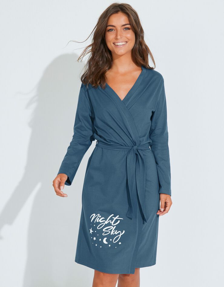 Peignoir maille jersey imprimé "Night" (bleu foncé) Peignoir maille jersey imprimé "Night" (bleu foncé)