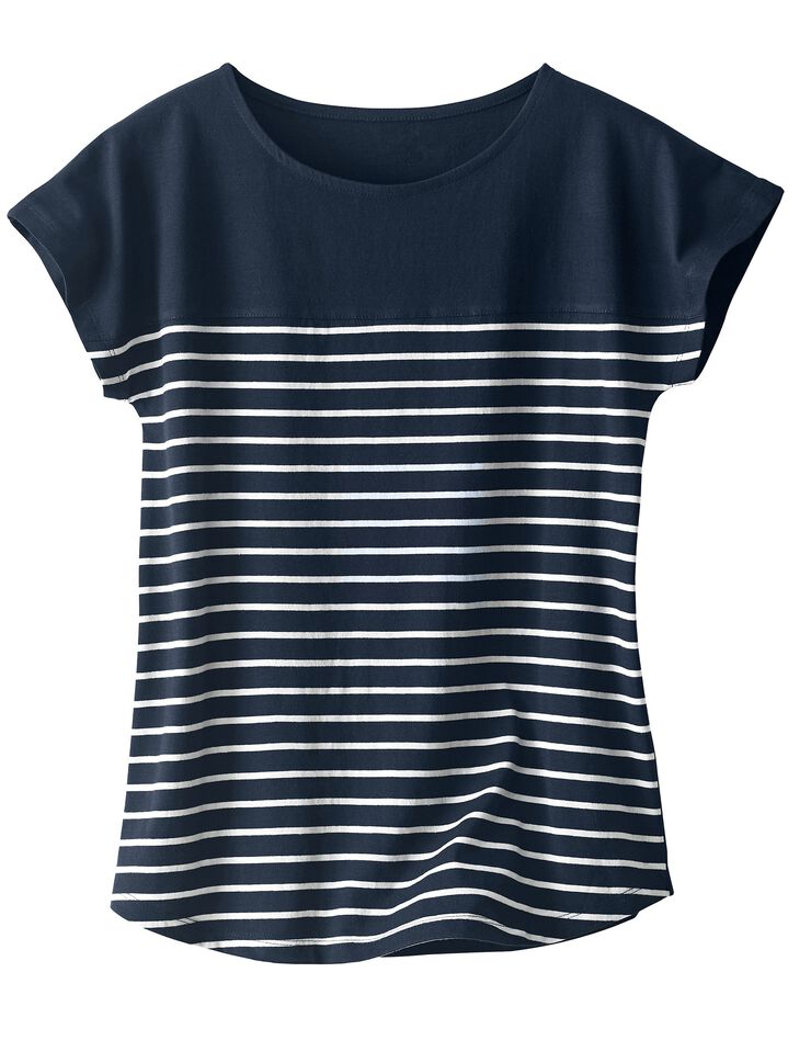 Tee-shirt rayé manches courtes - éco-responsable (marine / blanc) Tee-shirt rayé manches courtes - éco-responsable (marine / blanc)