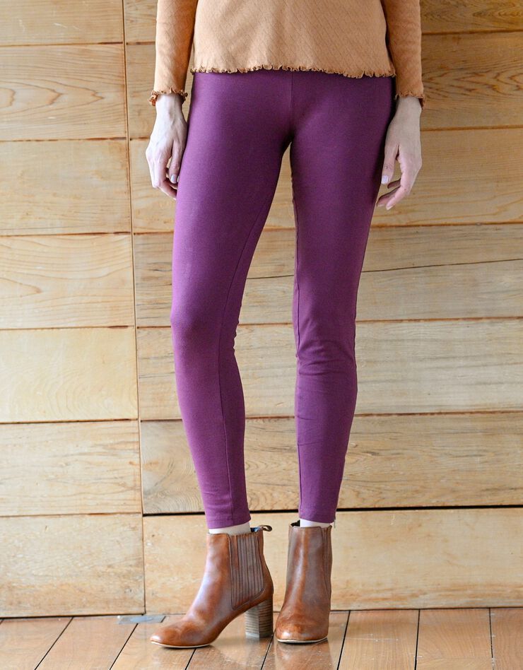 Legging bas de jambe zippé taille élastiquée (prune foncé) Legging bas de jambe zippé taille élastiquée (prune foncé)
