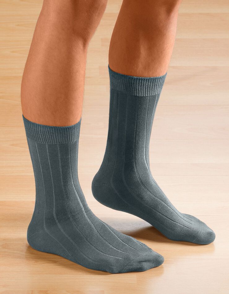 Mi-chaussettes non comprimantes - lot de 2 paires (noir + gris)