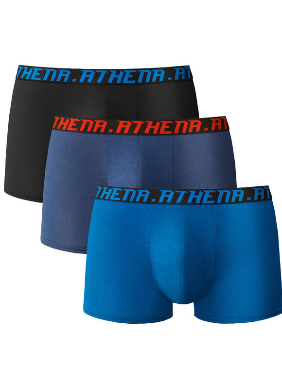 Lot de 4 boxers My Petit Prix Athena&reg; (noir + marine + bleu)