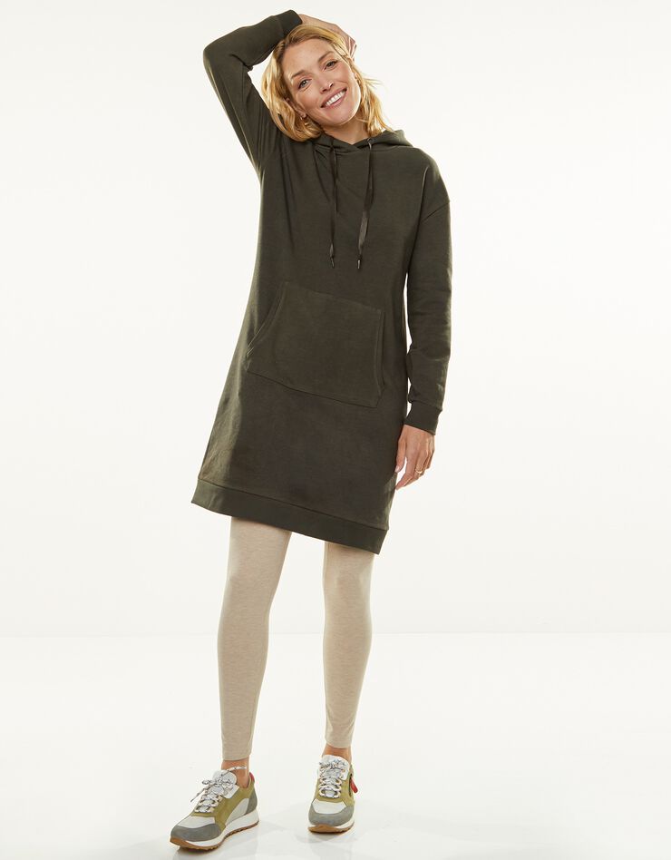 Robe à capuche, molleton gratté (kaki) Robe à capuche, molleton gratté (kaki)