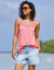 Débardeur macramé, coton-viscose (rose corail)