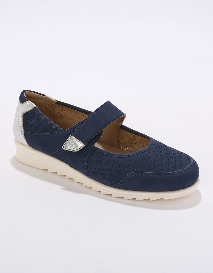 Babies scratchées en cuir ajouré (bleu) Babies scratchées en cuir ajouré (bleu)
