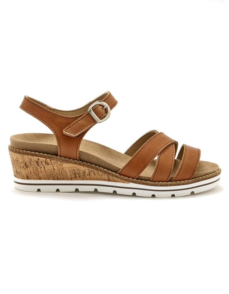 Sandales cuir brides croisées (marron) Sandales cuir brides croisées (marron)