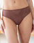 Culotte forme midi taille haute dentelle stretch et tulle Guspini - lot de 2 (caramel)