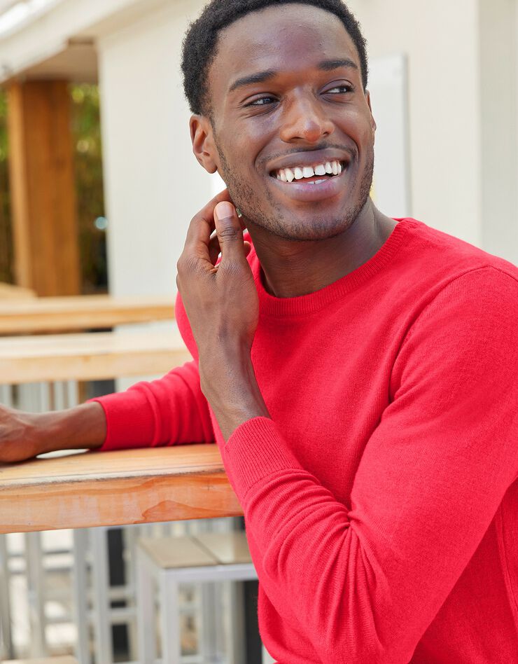 Pull col rond 80% laine (corail) Pull col rond 80% laine (corail)