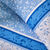 Linge de lit Constance en coton imprimé feuilles (bleu)