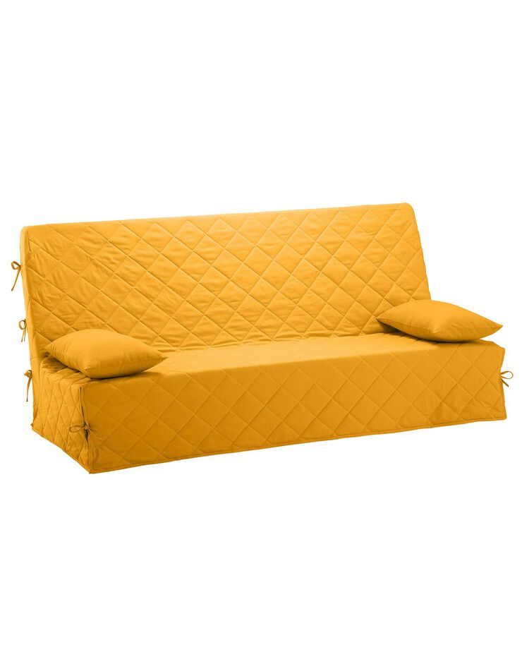 Housse clic-clac standard matelassée coton bachette uni (jaune)