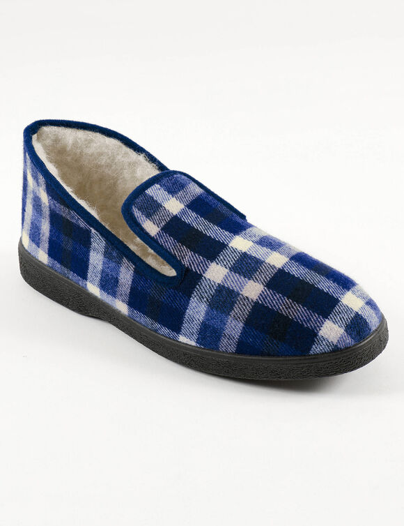 Charentaises homme fourr&eacute;es - jusqu'au 47 (bleu)