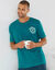 T-shirt pyjama motif poitrine manches courtes  (turquoise)