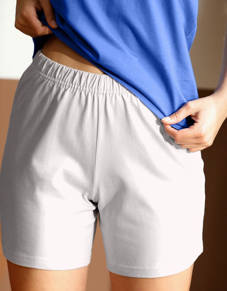 Lot de 2 pyjashorts manches courtes imprimés (bleu + marine) Lot de 2 pyjashorts manches courtes imprimés (bleu + marine)