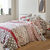 Linge de lit Marlow coton, imprimé géométrique (gris / rouge)
