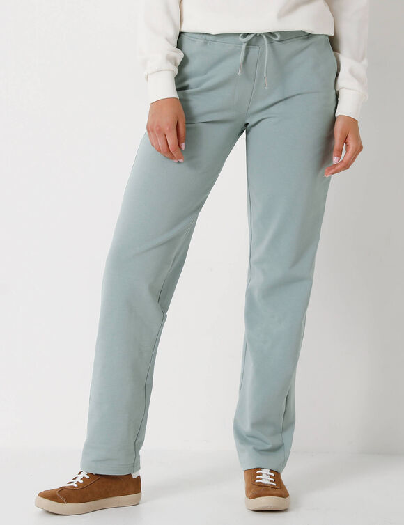Pantalon jogpant ceinture élastiquée molleton  (vert grisé)