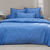 Linge de lit uni coton lavé  (bleu)