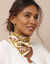 Foulard coton imprimé indien (caramel / rose)