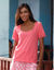 T-shirt col carré galon fantaisie (bois de rose)