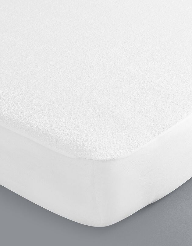 Protège-matelas éponge imperméable PVC (blanc)