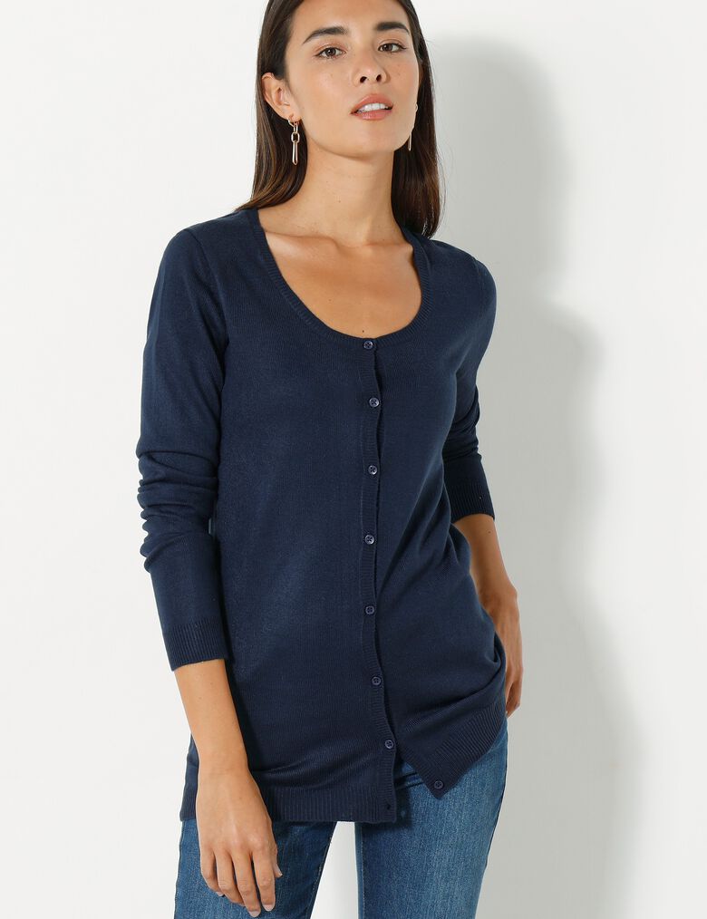 Cardigan Femme Manches Longues - Col Rond Boutonné - DEARCASE