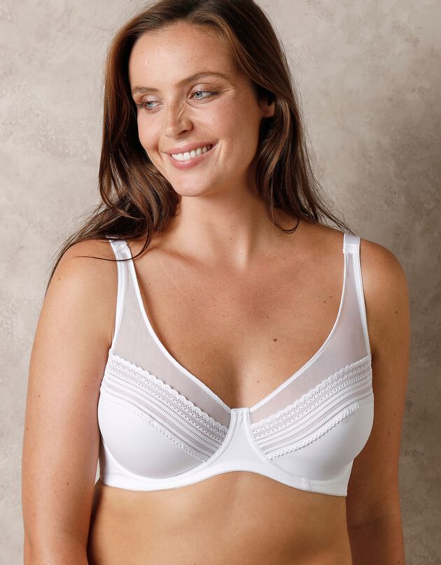 Soutien-gorge minimiseur effet seconde peau invisible Albury- avec armatures (blanc)