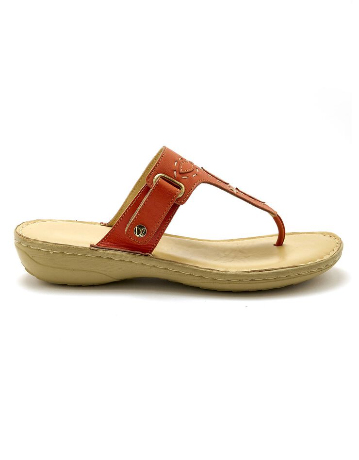 Mules entredoigts en cuir (corail) Mules entredoigts en cuir (corail)