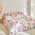 Linge de lit Danae en coton imprim&eacute; (terracotta)