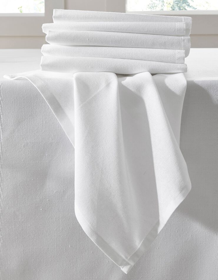 Serviette de table unie - lot de 6 (blanc) Serviette de table unie - lot de 6 (blanc)
