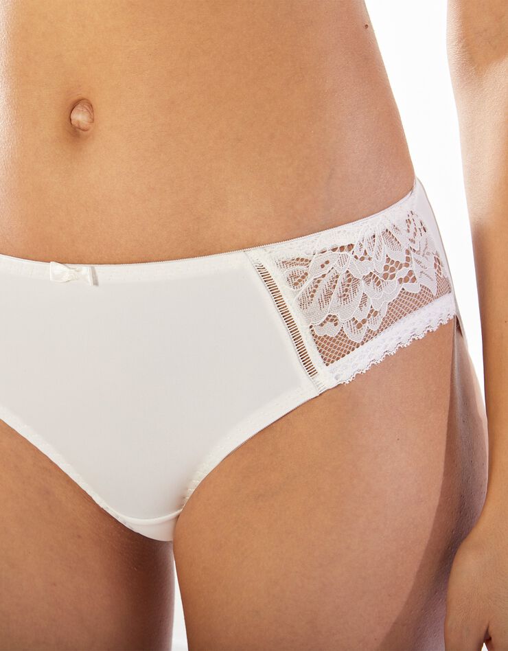 Culotte forme midi microfibre et dentelle stretch Yamba - Lot de 2 (ivoire) Culotte forme midi microfibre et dentelle stretch Yamba - Lot de 2 (ivoire)