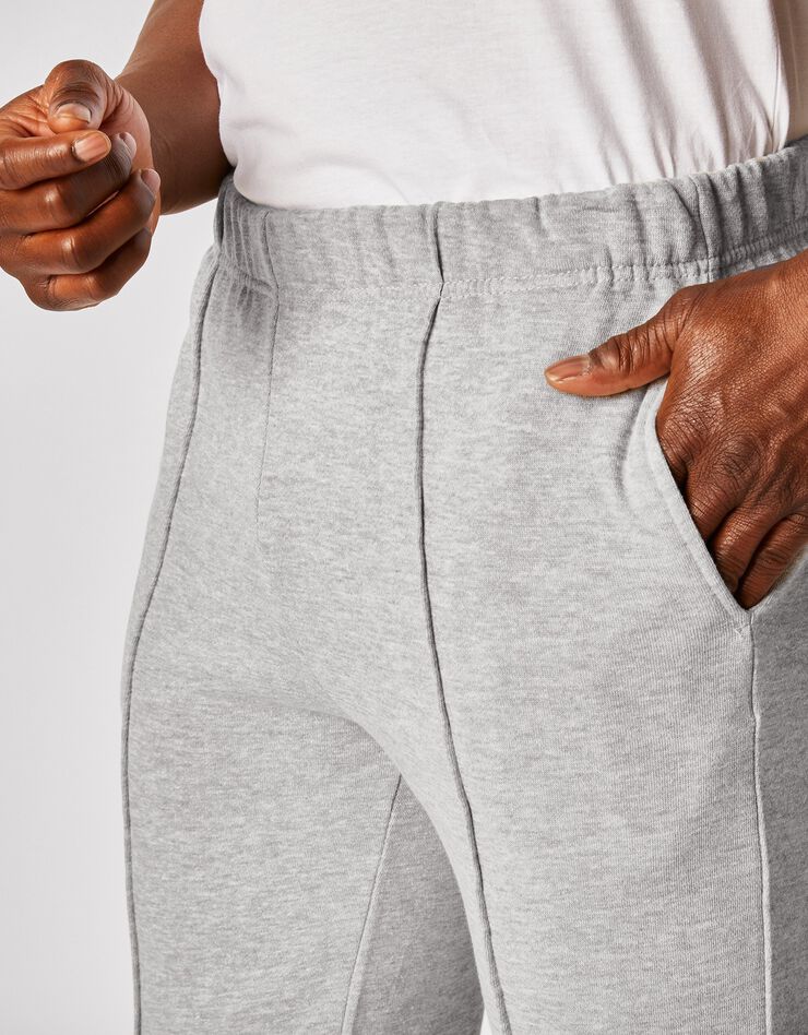 Pantalon loisirs molleton, bas droits (gris chiné) Pantalon loisirs molleton, bas droits (gris chiné)