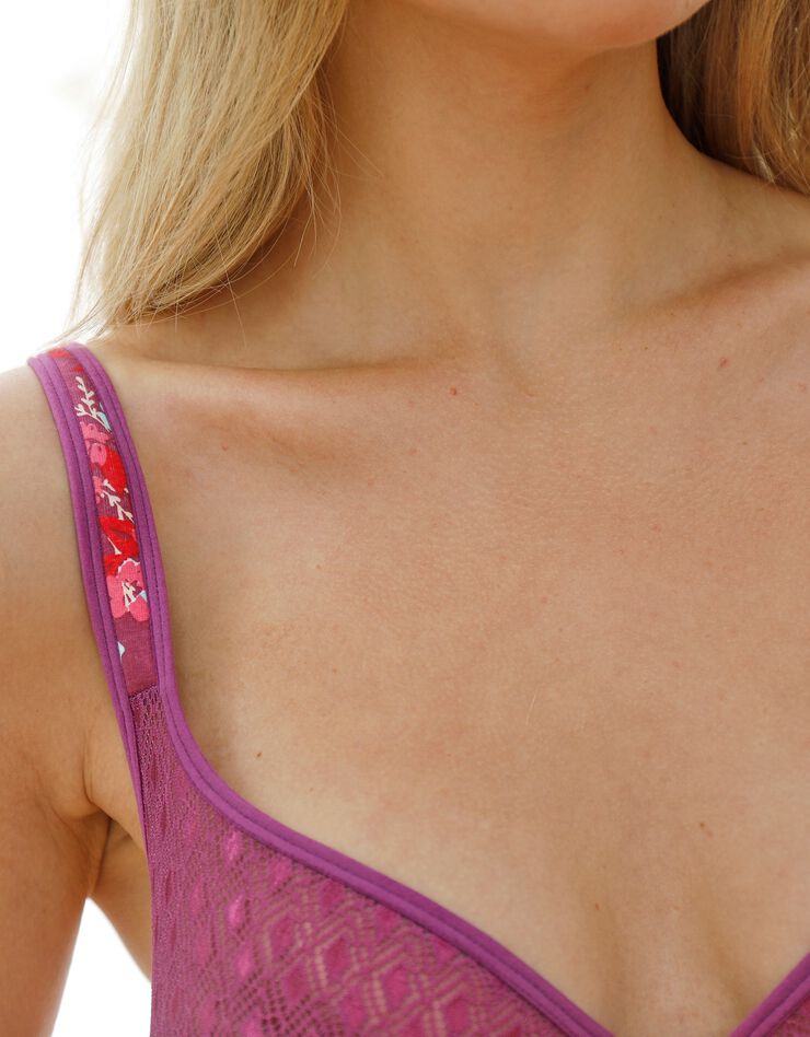 Soutien-gorge dentelle Coria imprimé fleuri - avec armatures (violine) Soutien-gorge dentelle Coria imprimé fleuri - avec armatures (violine)
