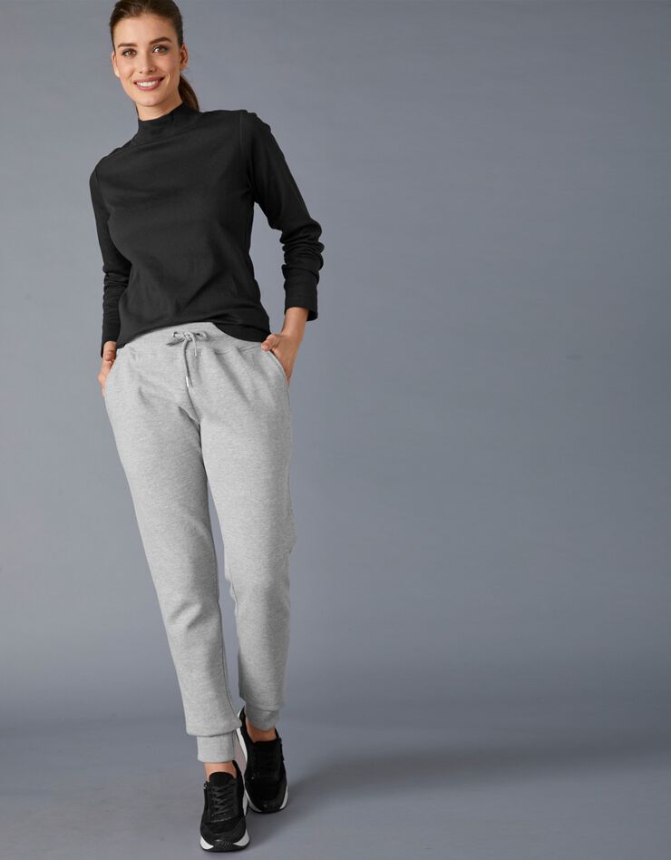 Tee-shirt col montant manches longues (noir) Tee-shirt col montant manches longues (noir)