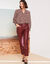 Pantalon fusel&eacute; 7/8&egrave;me aspect enduit (bordeaux)