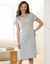 Chemise de nuit courte manches courtes, imprim&eacute; &laquo;sublime&raquo; (gris chin&eacute;)