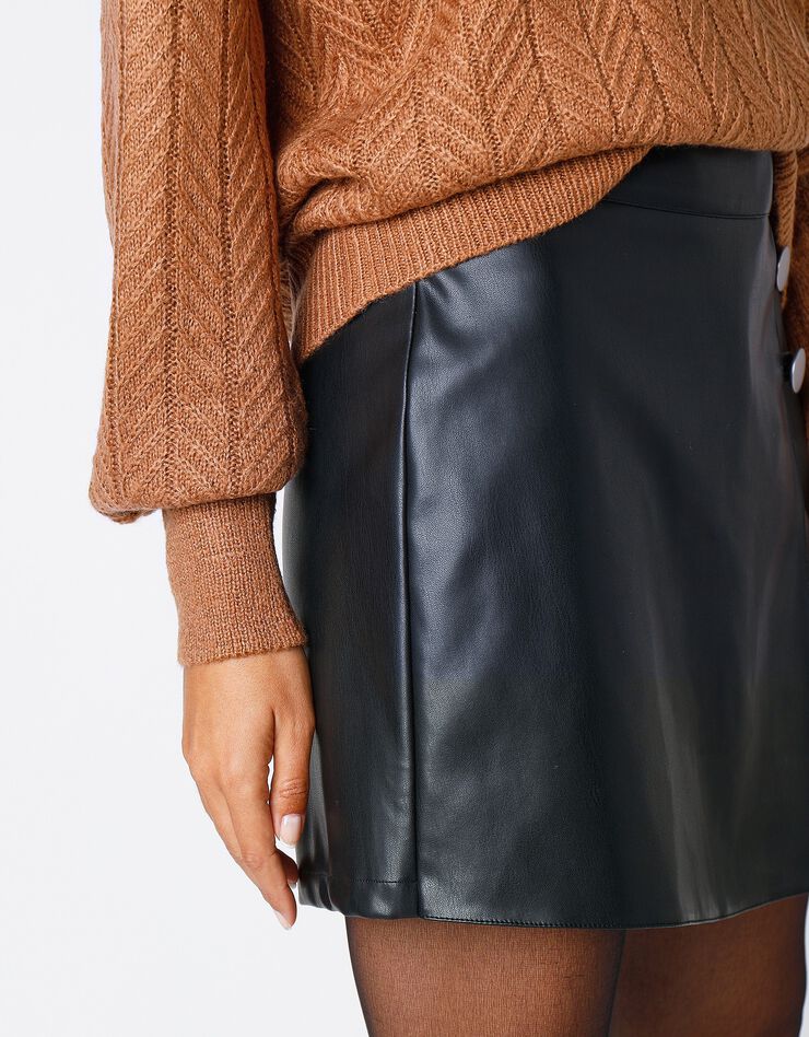 Pull maille fantaisie manches bouffantes (noisette) Pull maille fantaisie manches bouffantes (noisette)
