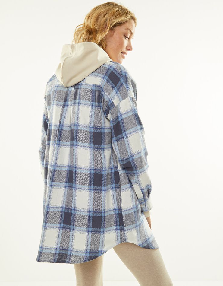 Veste surchemise à carreaux, flanelle gratté (indigo) Veste surchemise à carreaux, flanelle gratté (indigo)