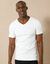 T-shirt sous-vêtement homme col V manches courtes chaleur douce - lot de 2 (blanc)