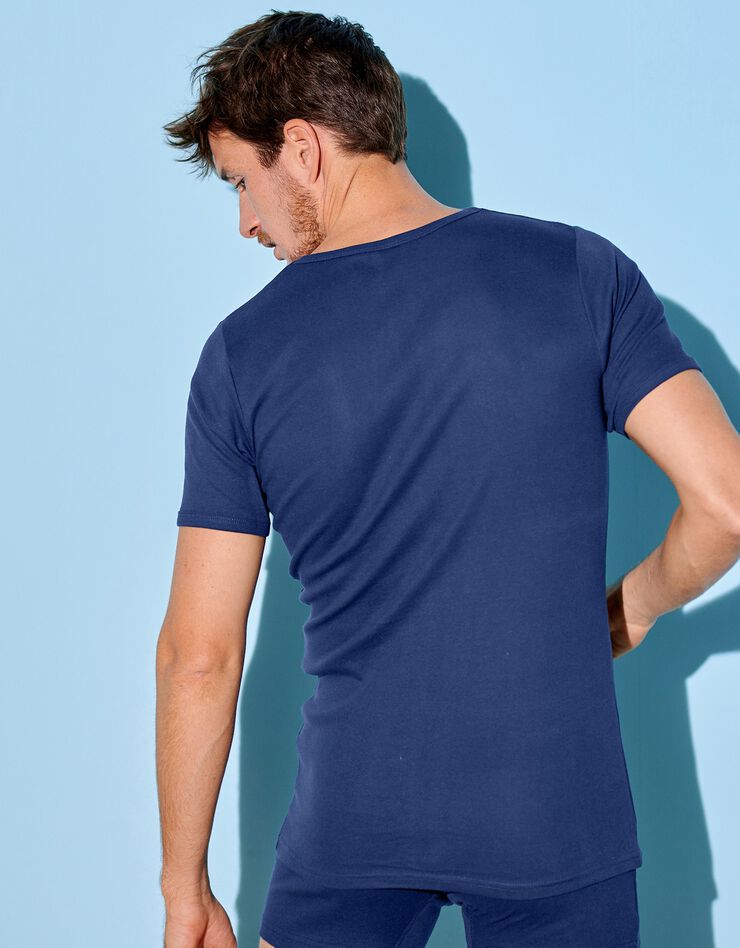 Tee-shirt sous-vêtement homme col rond - lot de 3 (marine) Tee-shirt sous-vêtement homme col rond - lot de 3 (marine)