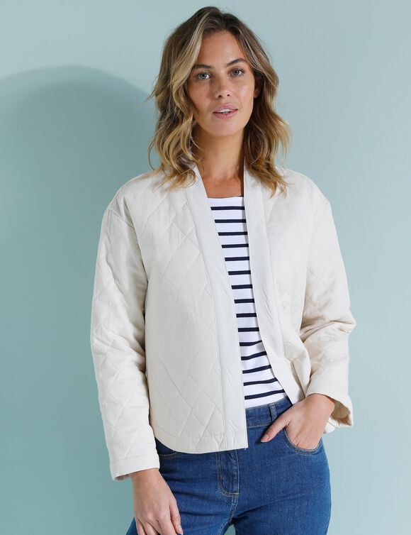 Veste matelassée col kimono (écru)