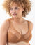 Soutien-gorge tulle et microfibre brodés forme minimiseur Antioco -  avec armatures flexibles (noisette)