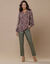 Pantalon fuselé 7/8ème, aspect cuir** (kaki)
