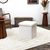 Coffre-pouf pliable, revêtement tissu côtelé (blanc)