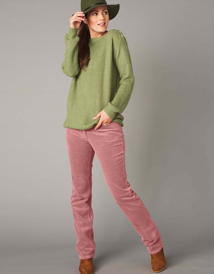 Pantalon droit, velours côtelé (rose grisé) Pantalon droit, velours côtelé (rose grisé)