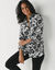 Chemise liquette imprimé floral bicolore (écru / noir)