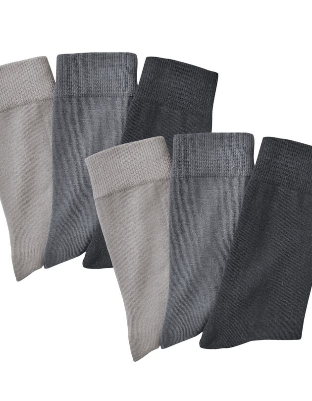 Mi-chaussettes basiques - lot de 6 paires (gris)