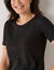 T-shirt thermique col rond - manches courtes (noir)
