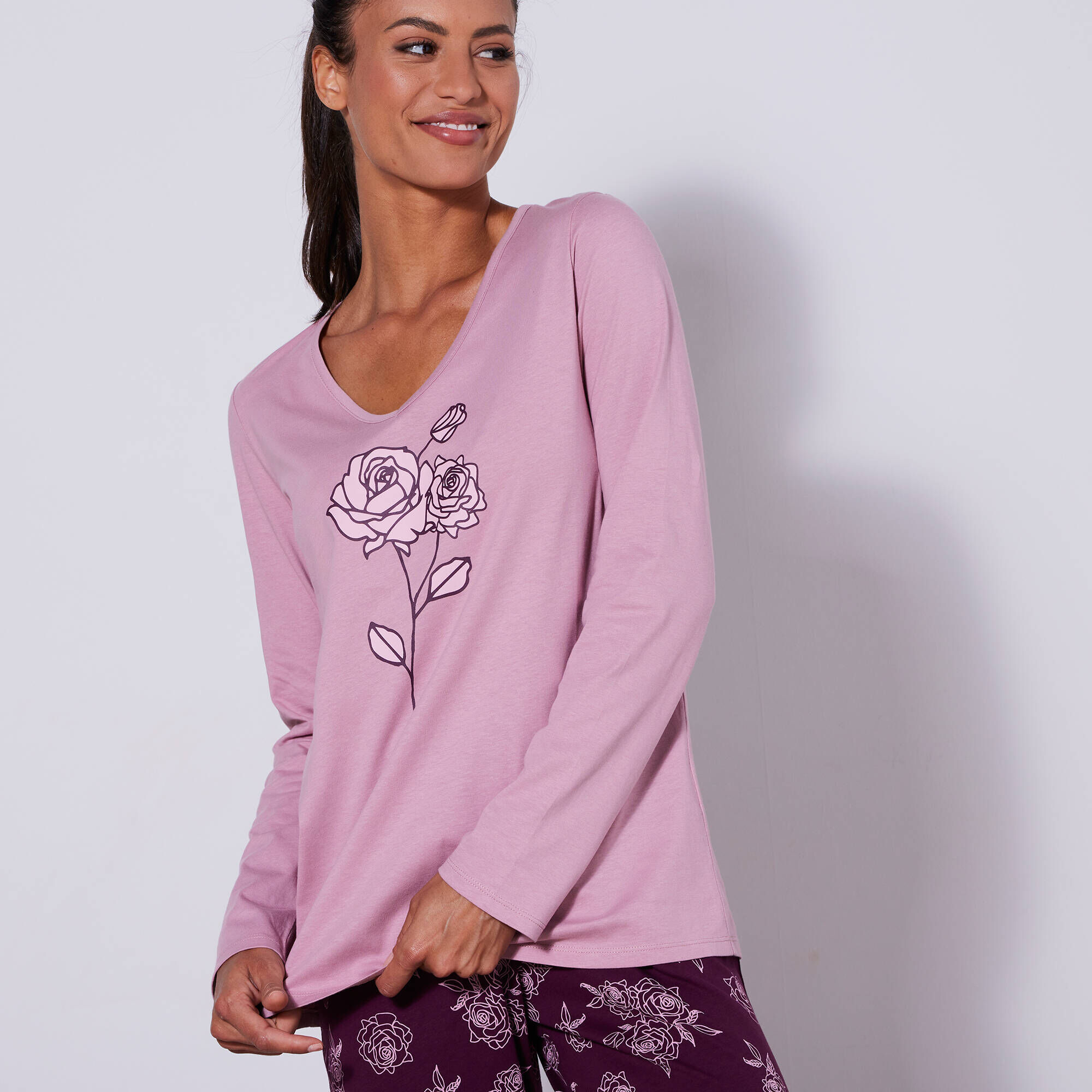 Pyjama Femme Flanelle Hiver - Imprimé Cœurs - Manches Longues Épais Et Moelleux - Vêtement De Nuit Chaud Automne/Hiver - 5