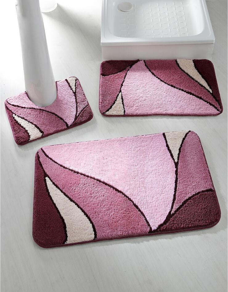 Tapis de bain motif végétal (prune) Tapis de bain motif végétal (prune)