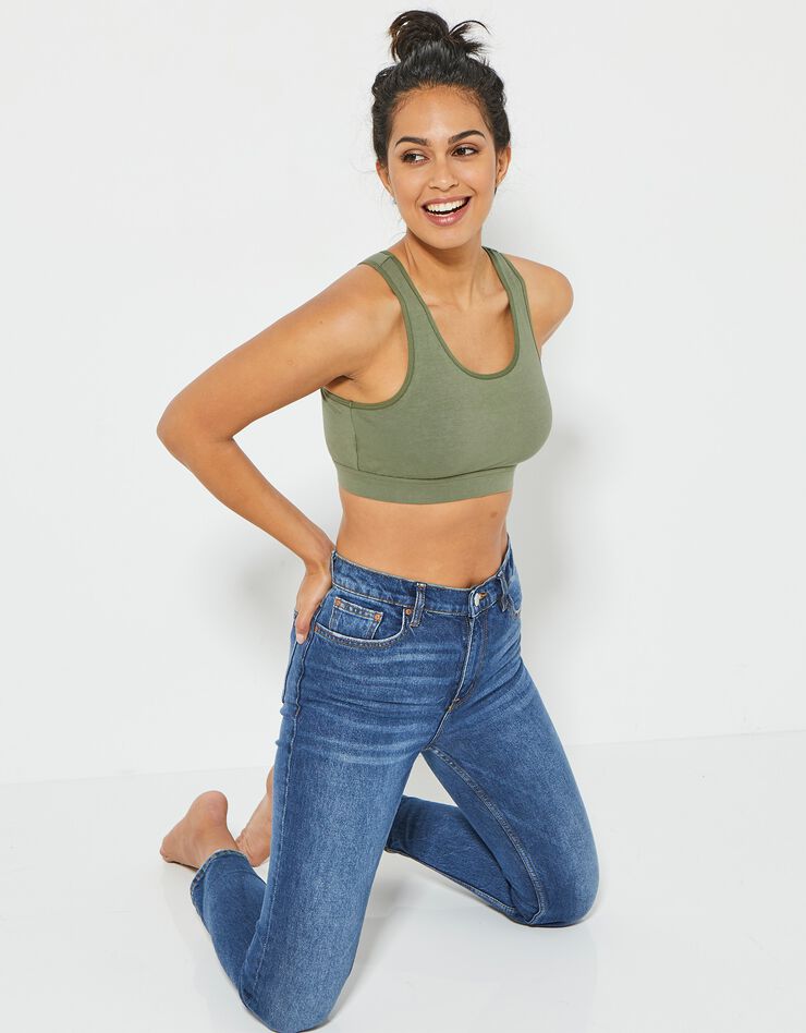 Brassière de sport unie (kaki) Brassière de sport unie (kaki)