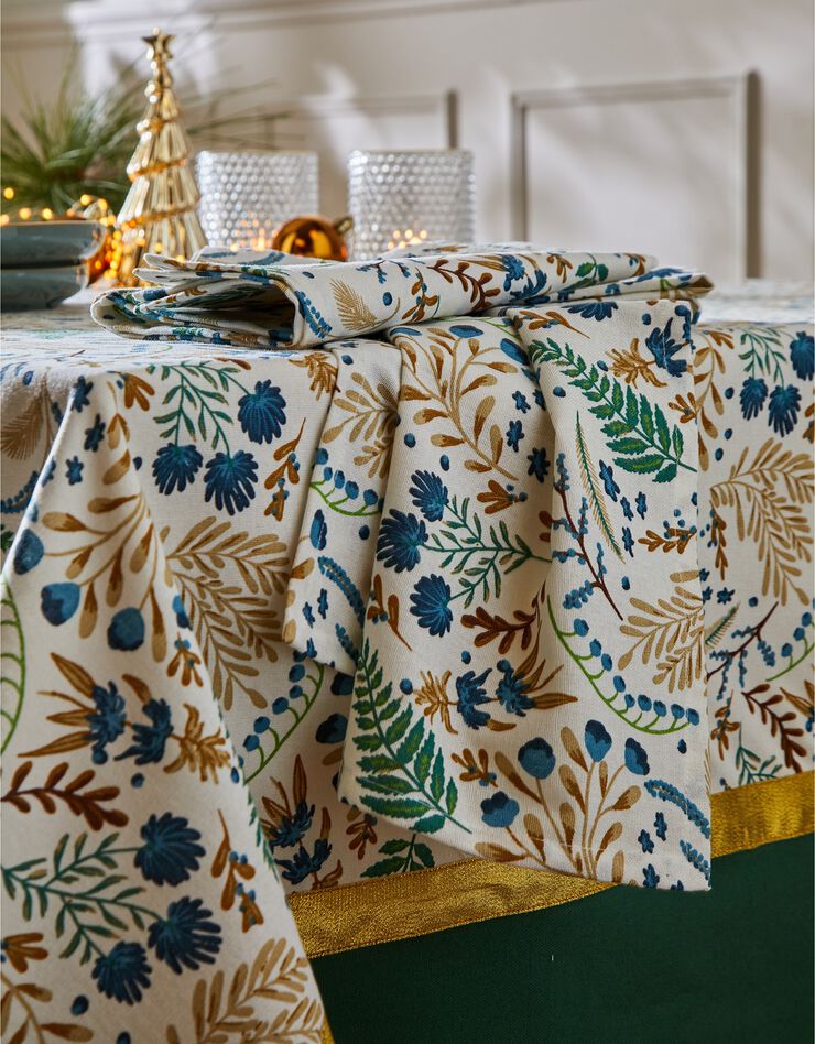 Nappe imprimée forêt enchantée (blanc / vert)