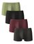Boxer 100% coton - lot de 4 (vert + rouge + gris)